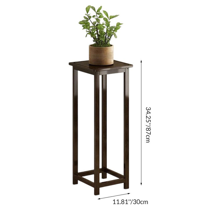 Traditional Chinese Square Nan Bamboo Console Table 1/2-Tier For Living Room