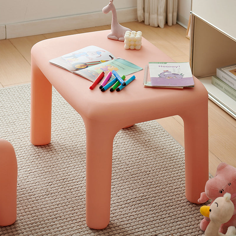 Modern Minimalist Rectangular PE Kids Desk &amp; Chair Set For Bedroom &amp; Living Room