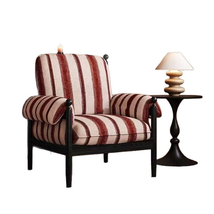 Traditional French Rectangular Fabric Iron Accent Chair Armrest Backrest For Living Room