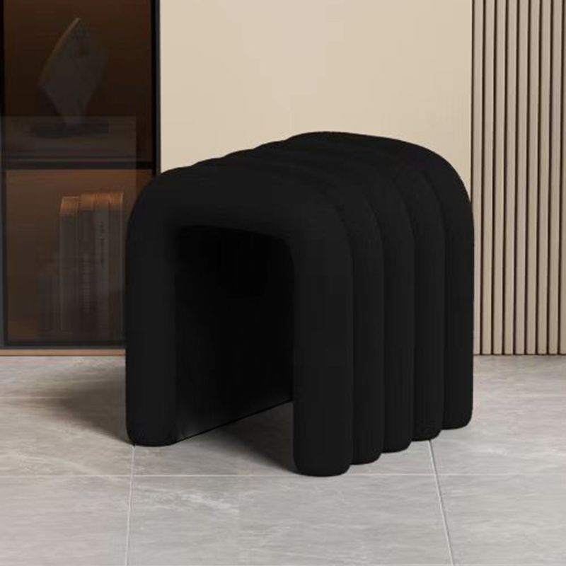 Contemporary Creative Arch Design Velvet Fabric Solid Wood Vanity Stool Backless Armless For Bedroom