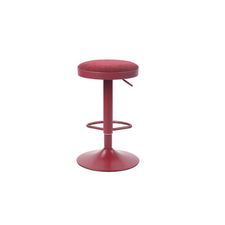 Modern Minimalist Carbon Steel Cotton-Linen Cylindrical Bar Stool Backless For Dining Room &amp; Kitchen