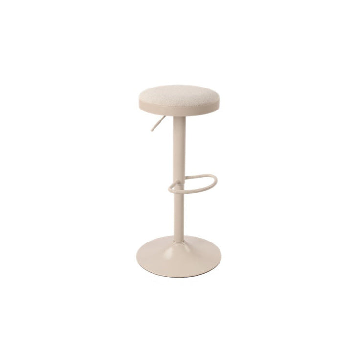 Modern Minimalist Carbon Steel Cotton-Linen Cylindrical Bar Stool Backless For Dining Room &amp; Kitchen