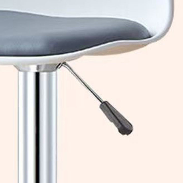 Modern Minimalist Curved PP Stainless Steel Artificial Leather Bar Stool Backrest Armless For Dining Room &amp; Kitchen
