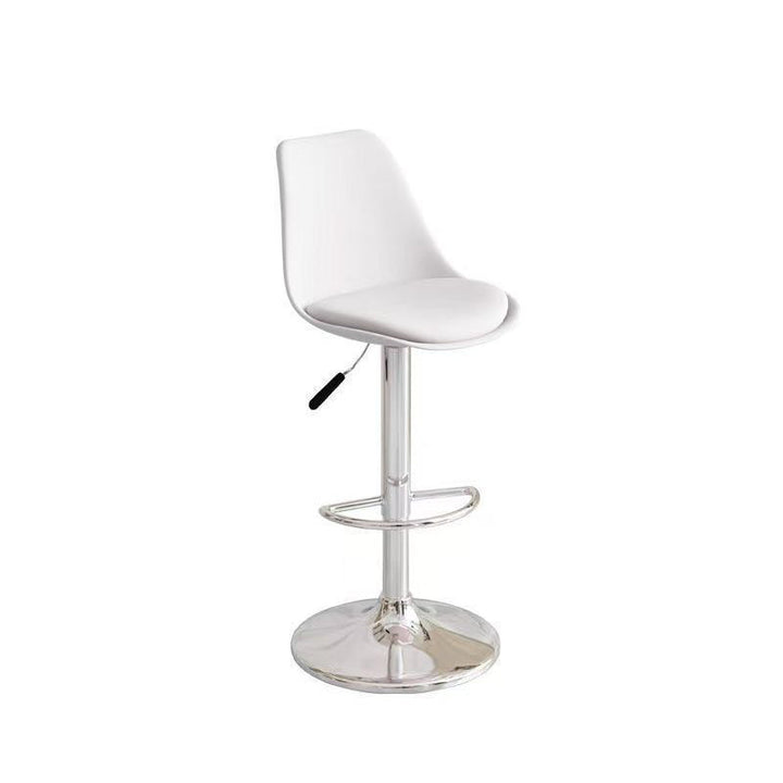 Modern Minimalist Curved PP Stainless Steel Artificial Leather Bar Stool Backrest Armless For Dining Room &amp; Kitchen