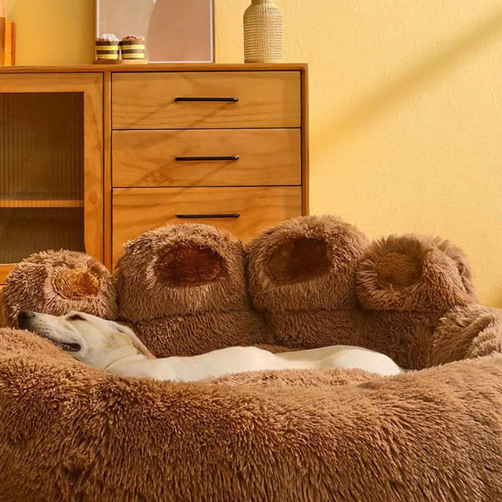 Contemporary Creative Round Claw-Shaped Arctic Velvet Plush Polyester Fiber Pet Bed Cat Bed For Bedroom