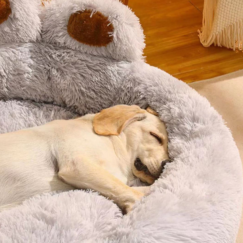 Contemporary Creative Round Claw-Shaped Arctic Velvet Plush Polyester Fiber Pet Bed Cat Bed For Bedroom