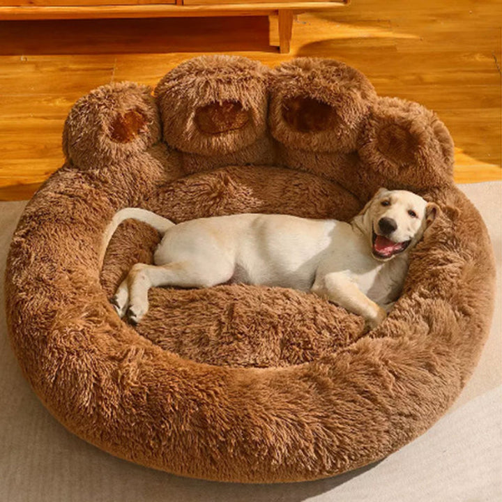 Contemporary Creative Round Claw-Shaped Arctic Velvet Plush Polyester Fiber Pet Bed Cat Bed For Bedroom