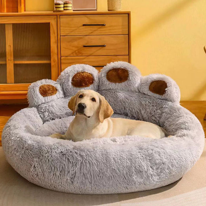 Contemporary Creative Round Claw-Shaped Arctic Velvet Plush Polyester Fiber Pet Bed Cat Bed For Bedroom