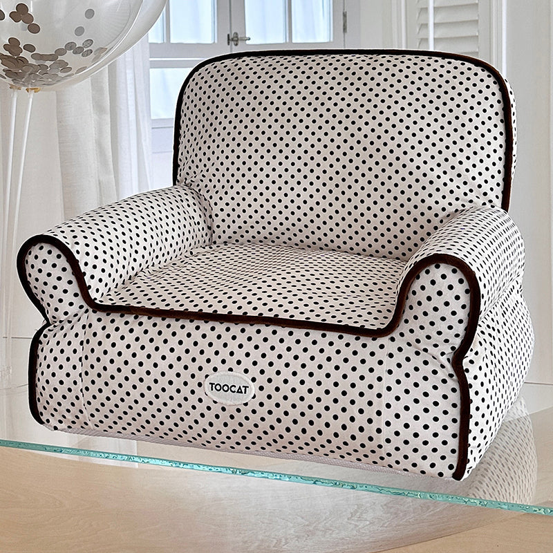Modern Minimalist Rectangular Fabric PP Cotton Cat Bed Pet Accent Chair Backrest Armrest For Living Room
