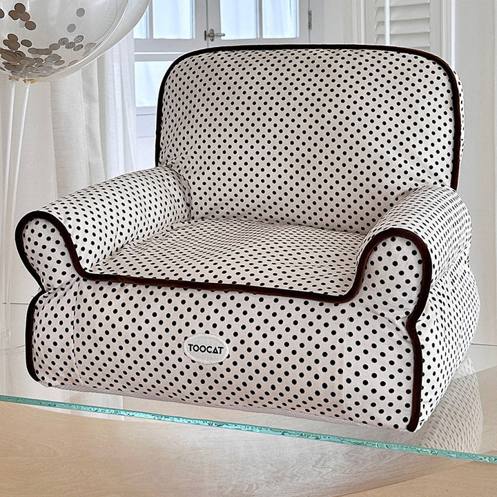 Modern Minimalist Rectangular Fabric PP Cotton Cat Bed Pet Accent Chair Backrest Armrest For Living Room
