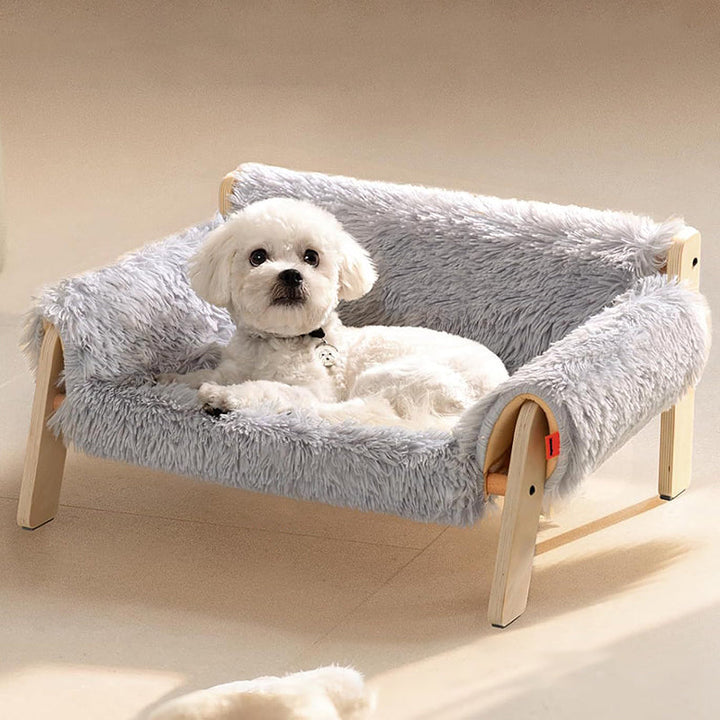 Modern Minimalist Rectangular Pine Plywood Velvet Cat Bed Backrest Armrest For Bedroom