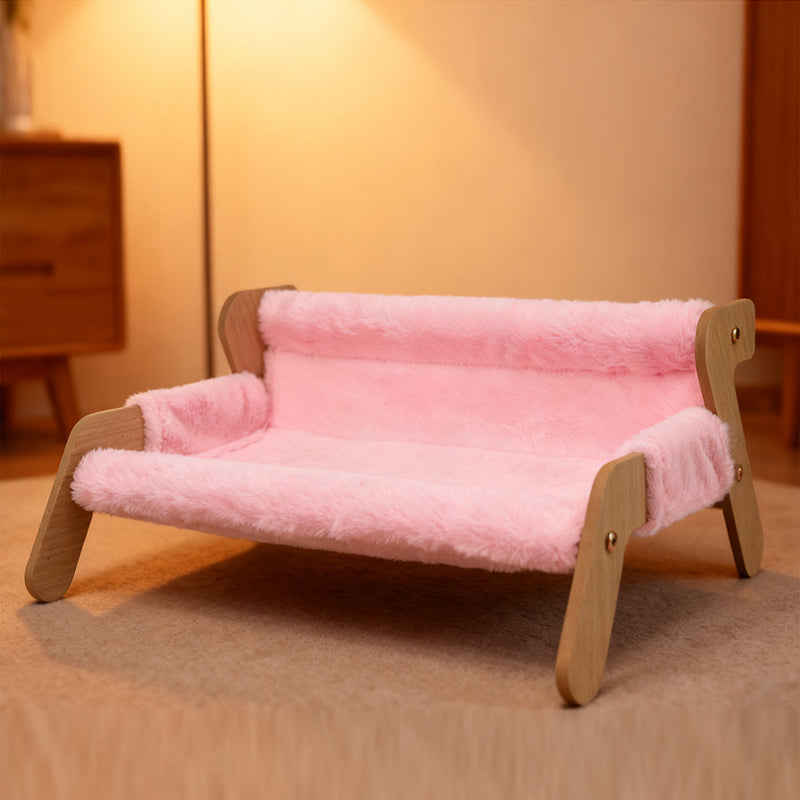 Modern Minimalist Rectangular High Density Fiberboard Velvet Cat Bed Backrest Armrest For Bedroom