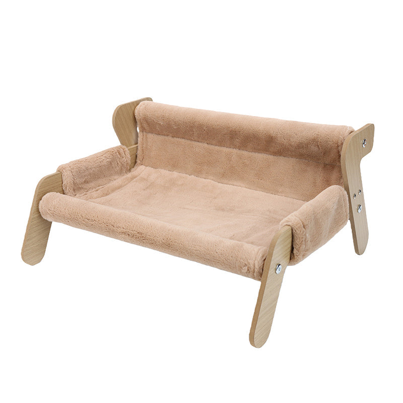 Modern Minimalist Rectangular High Density Fiberboard Velvet Cat Bed Backrest Armrest For Bedroom