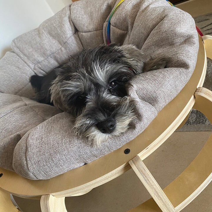 Modern Minimalist Cylindrical Round Gyroscope Multi-Layer Plywood Fabric Cat Bed For Bedroom