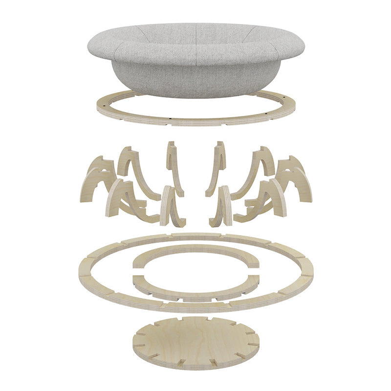 Modern Minimalist Cylindrical Round Gyroscope Multi-Layer Plywood Fabric Cat Bed For Bedroom