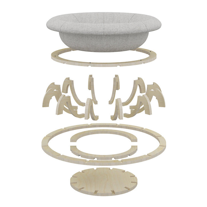 Modern Minimalist Cylindrical Round Gyroscope Multi-Layer Plywood Fabric Cat Bed For Bedroom