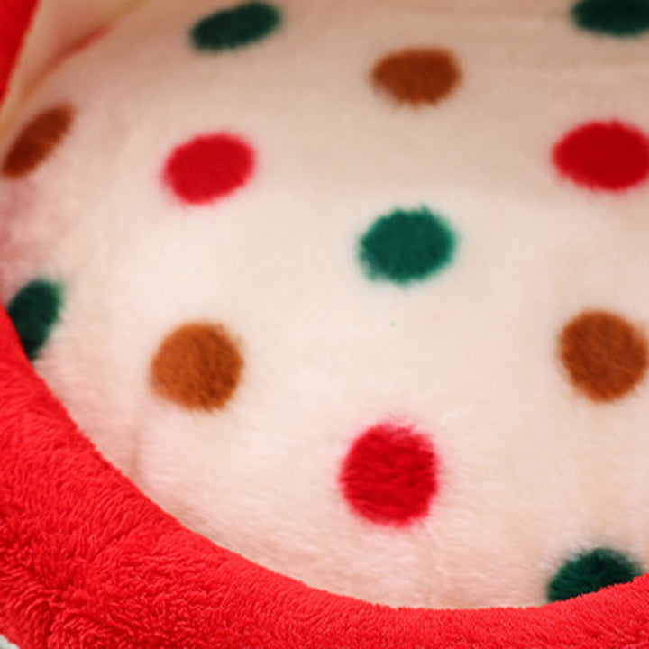 Contemporary Creative Cylindrical Velvet Anti-Slip Dotted Fabric Cat Bed With Handle For Bedroom