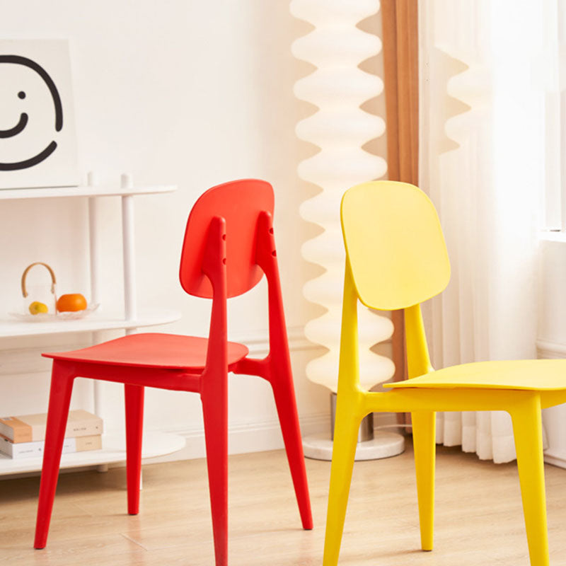 Contemporary Scandinavian Square PP Backrest Dining Chair For Dining Room