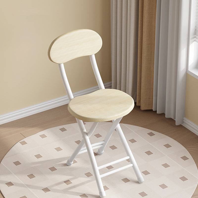 Modern Minimalist Round Medium-Density Fiberboard Iron Foldable Folding Chair For Living Room