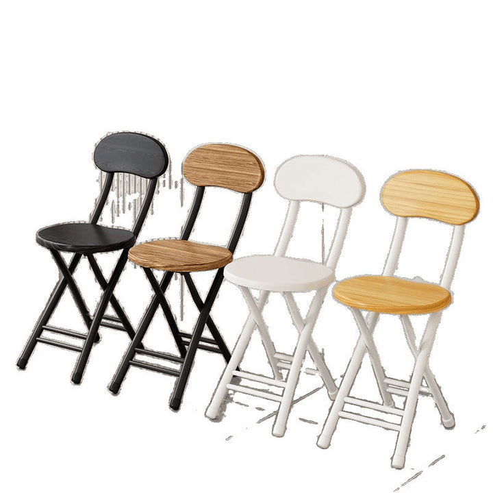 Modern Minimalist Round Medium-Density Fiberboard Iron Foldable Folding Chair For Living Room