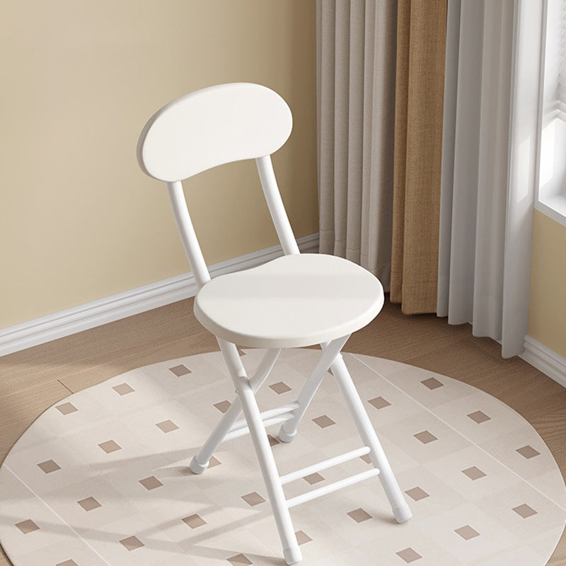 Modern Minimalist Round Medium-Density Fiberboard Iron Foldable Folding Chair For Living Room