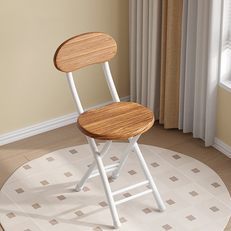 Modern Minimalist Round Medium-Density Fiberboard Iron Foldable Folding Chair For Living Room