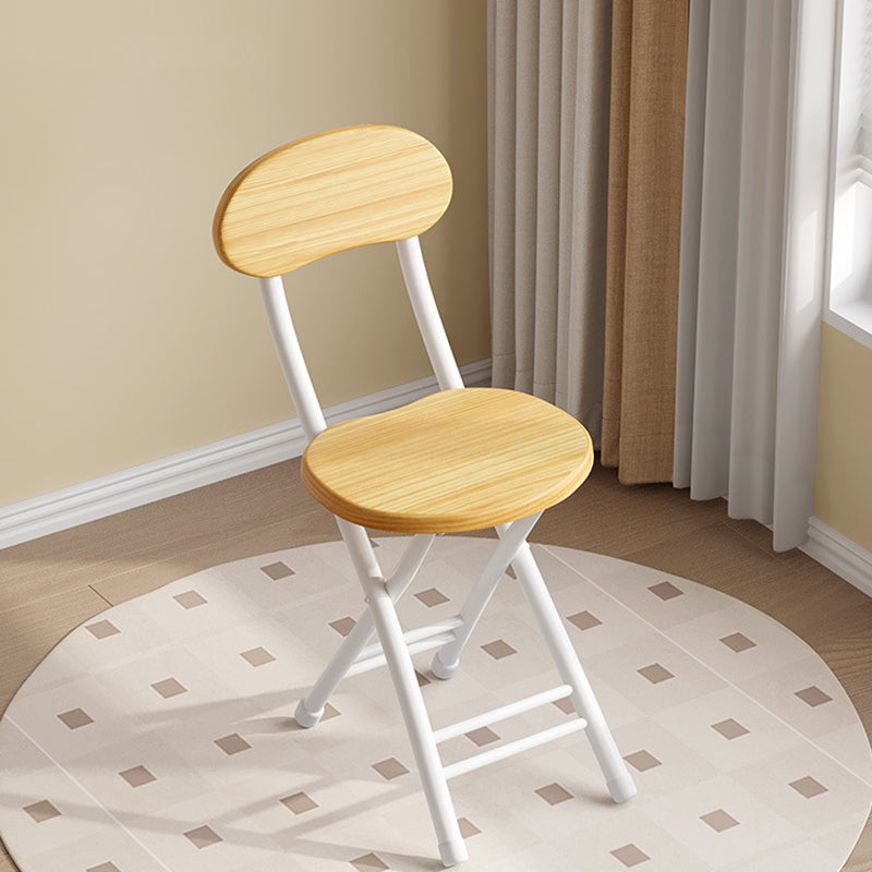 Modern Minimalist Round Medium-Density Fiberboard Iron Foldable Folding Chair For Living Room