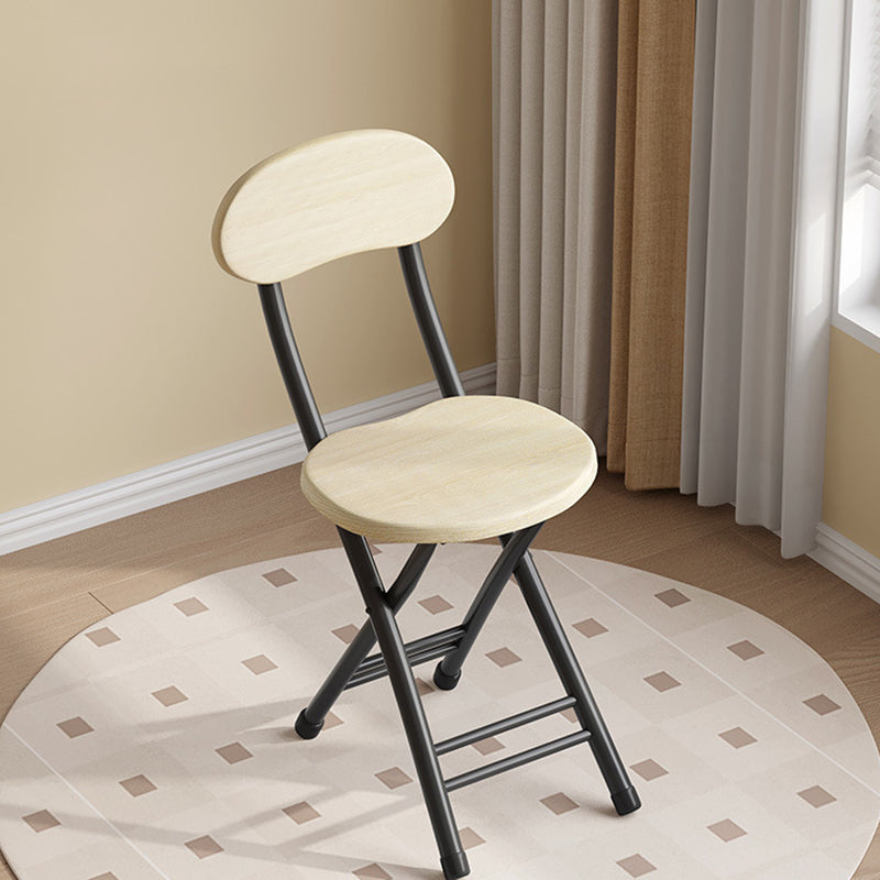 Modern Minimalist Round Medium-Density Fiberboard Iron Foldable Folding Chair For Living Room