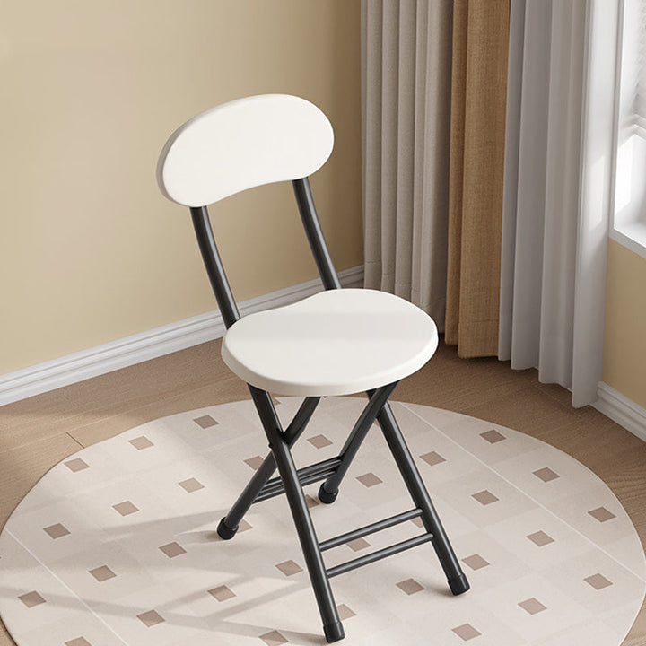 Modern Minimalist Round Medium-Density Fiberboard Iron Foldable Folding Chair For Living Room