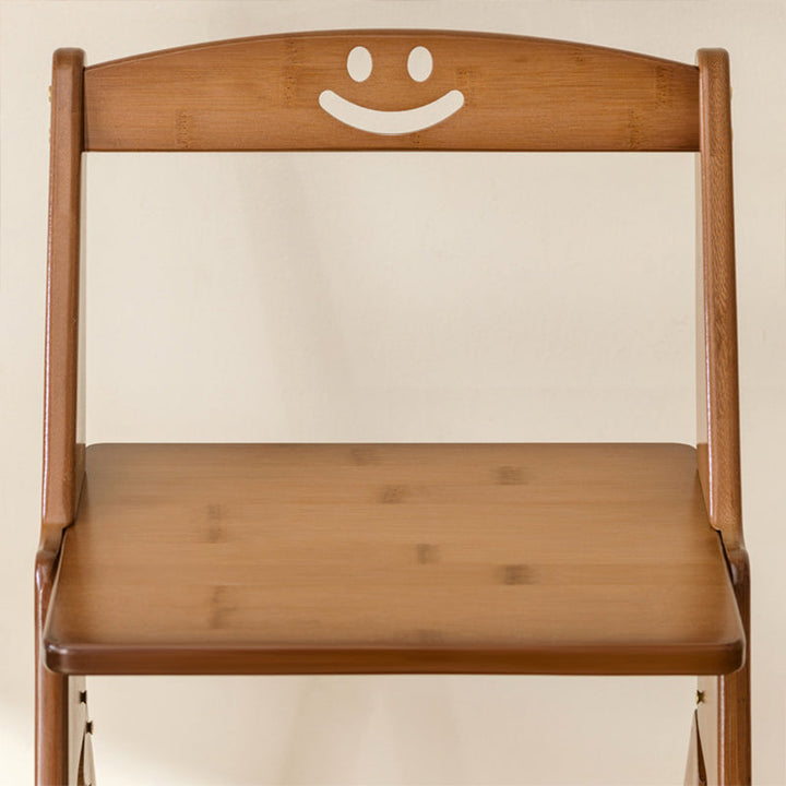 Modern Minimalist A-Shaped Bamboo Step Stool Backrest Foldable For Dining Room