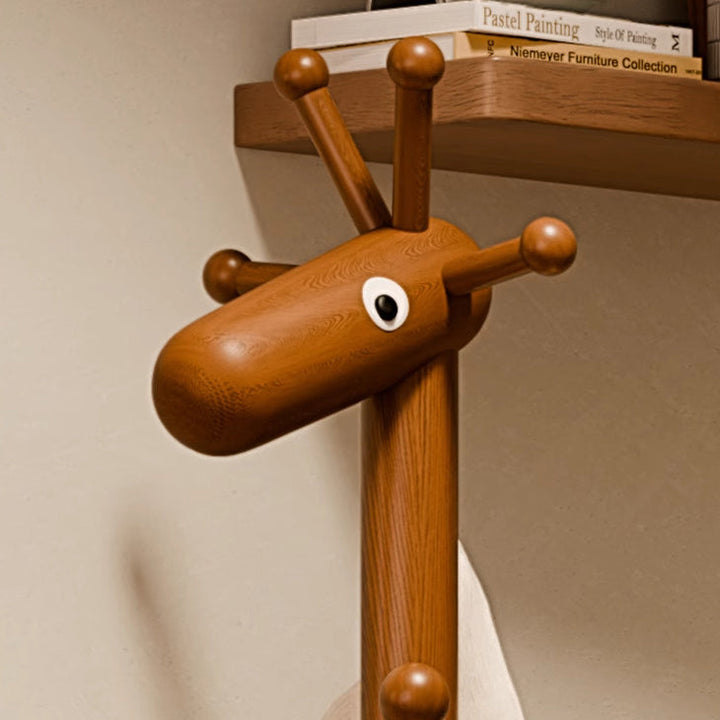 Contemporary Creative Beech Wood Solid Wood Lamb Fleece Rectangular Giraffe Shoe Bench Multi-functional Hall Tree For Entryway