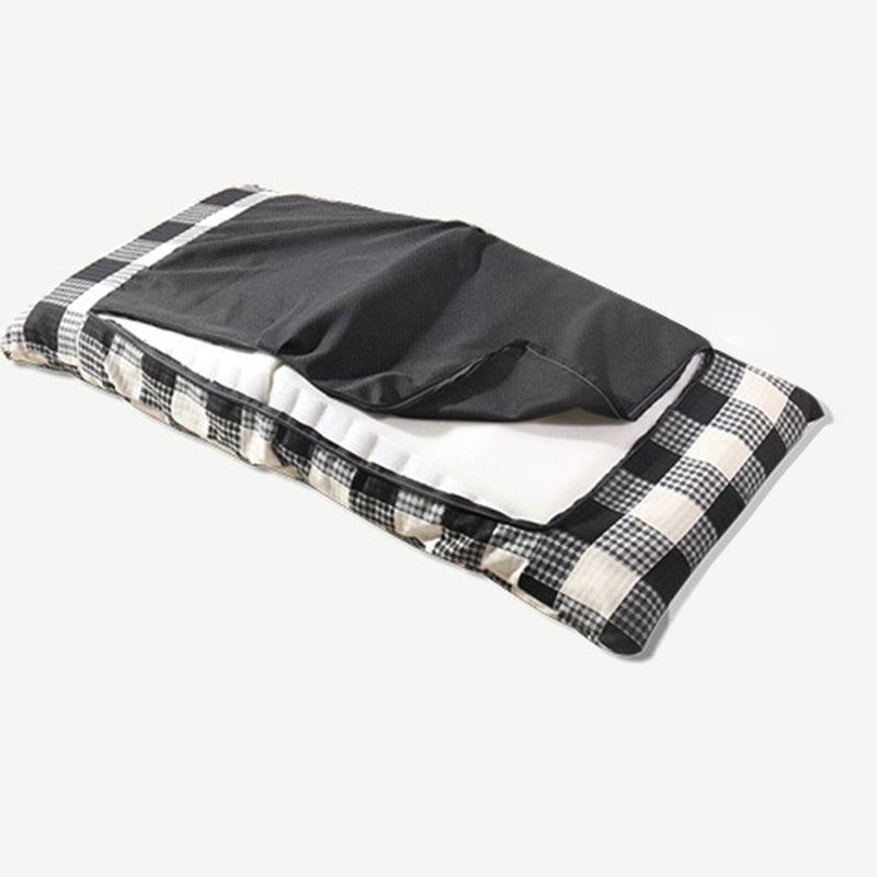 Modern Simplicity Fabric &amp; Cotton Metal Rectangular Checkered Adjustable Backrest Lazy Chair Tatami For Living Room, Bedroom &amp; Bay Window