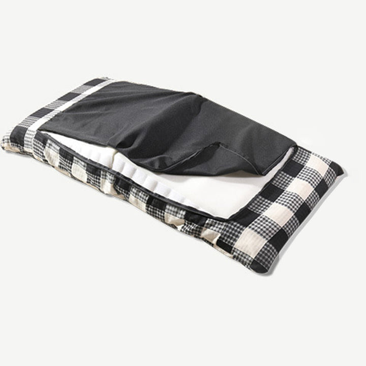 Modern Simplicity Fabric &amp; Cotton Metal Rectangular Checkered Adjustable Backrest Lazy Chair Tatami For Living Room, Bedroom &amp; Bay Window