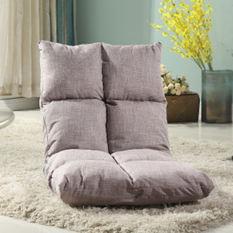Modern Simplicity Fabric &amp; Cotton Metal Rectangular Checkered Adjustable Backrest Lazy Chair Tatami For Living Room, Bedroom &amp; Bay Window