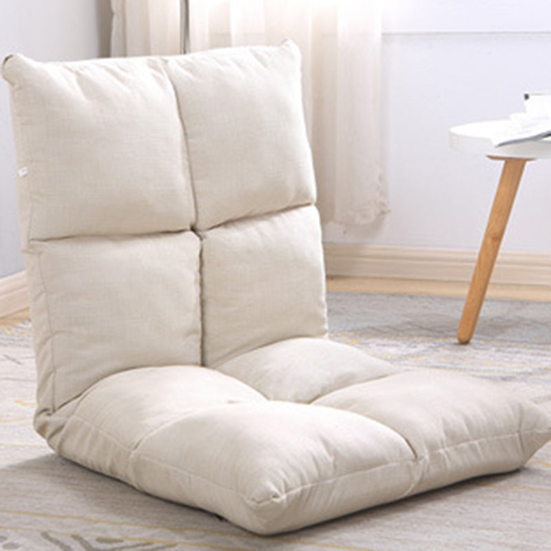 Modern Simplicity Fabric &amp; Cotton Metal Rectangular Checkered Adjustable Backrest Lazy Chair Tatami For Living Room, Bedroom &amp; Bay Window