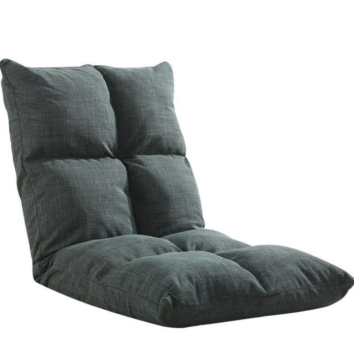 Modern Simplicity Fabric &amp; Cotton Metal Rectangular Checkered Adjustable Backrest Lazy Chair Tatami For Living Room, Bedroom &amp; Bay Window
