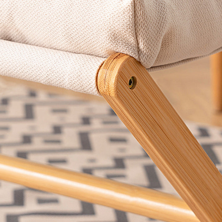 Contemporary Scandinavian Bamboo Faux Cashmere Rectangular Footstool With Foldable Design For Living Room And Entryway