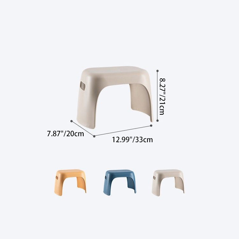 Modern Minimalist Rectangular Non-Slip Plastic Low Stool For Living Room