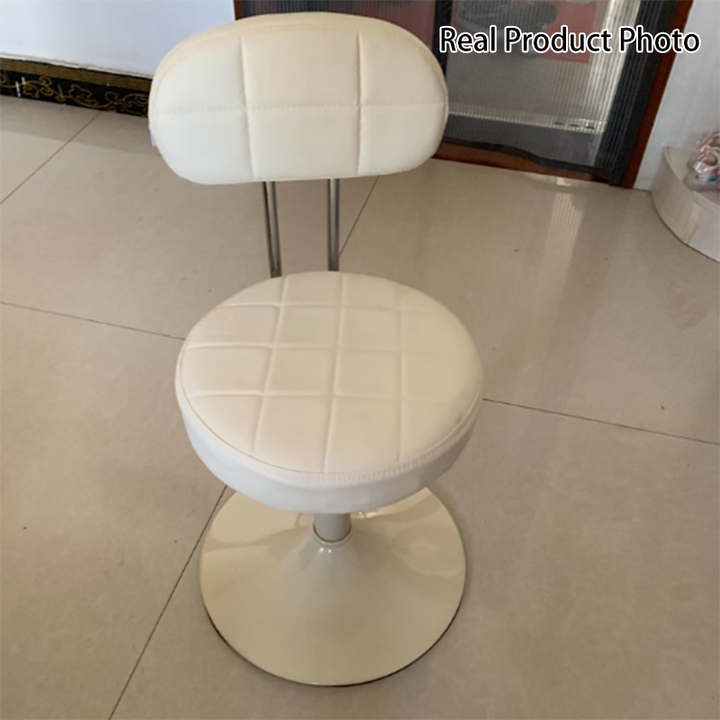 Contemporary Scandinavian Round Steel PU Leather Height Adjustable Bar Stool For Kitchen