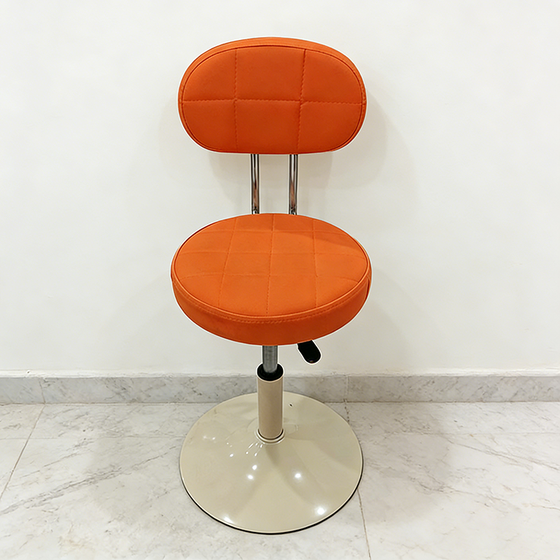 Contemporary Scandinavian Round Steel PU Leather Height Adjustable Bar Stool For Kitchen