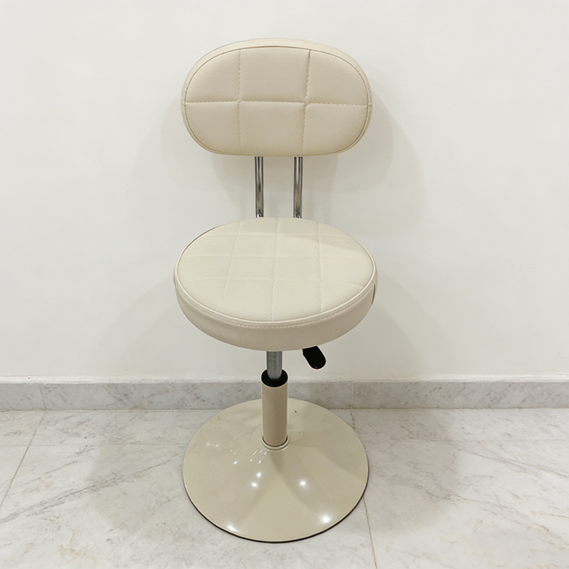 Contemporary Scandinavian Round Steel PU Leather Height Adjustable Bar Stool For Kitchen