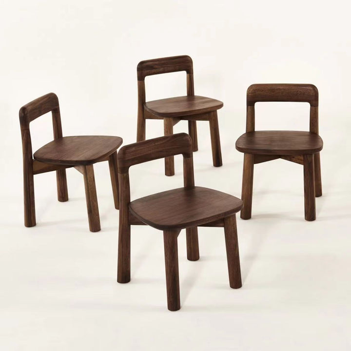 Modern Minimalist Rectangular Seating Solid Wood Low Stool Rounded Corners Backrest For Living Room