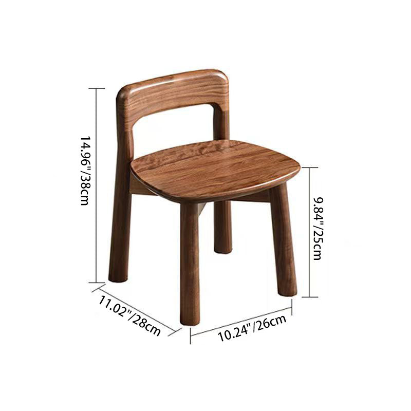Modern Minimalist Rectangular Seating Solid Wood Low Stool Rounded Corners Backrest For Living Room