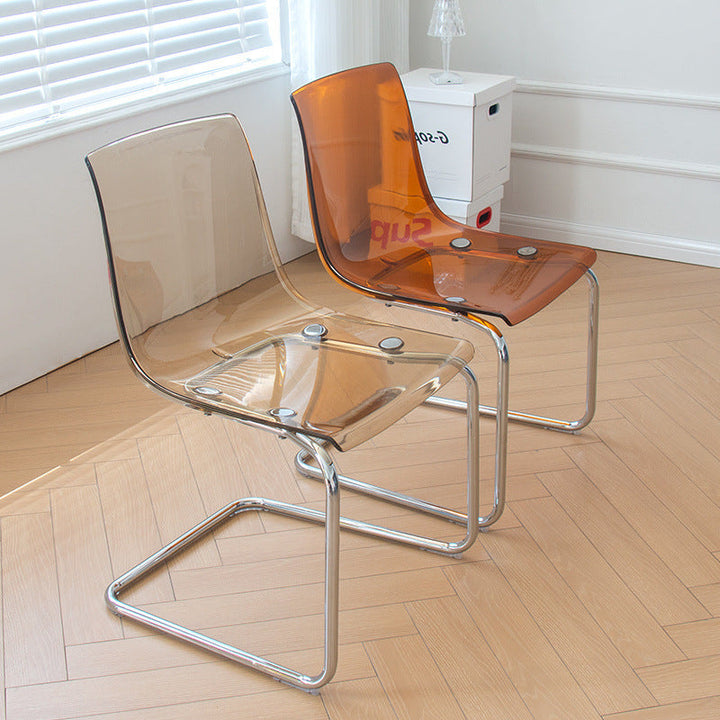 Modern Minimalist Curved Plastic Steel Dining Chair Backrest For Dining Room