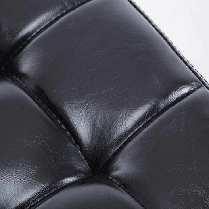 Modern Minimalist Square Rectangular Faux Nappa Leather Carbon Steel Swivel Height-adjustable Bar Stool Backrest Armless For Dining Room &amp; Kitchen