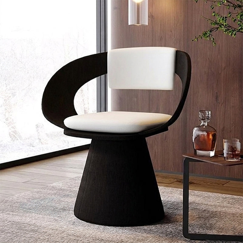 Contemporary Nordic Square Rectangular Velvet Pine Wood Swivel Dining Chair Backrest Armless For Dining Room &amp; Kitchen