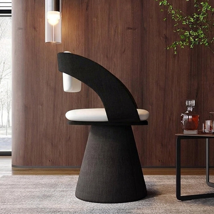 Contemporary Nordic Square Rectangular Velvet Pine Wood Swivel Dining Chair Backrest Armless For Dining Room &amp; Kitchen