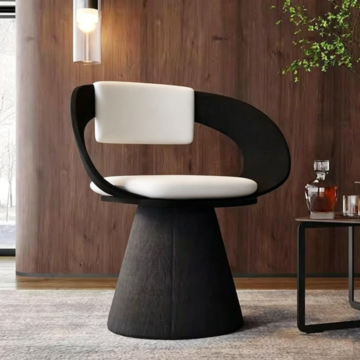 Contemporary Nordic Square Rectangular Velvet Pine Wood Swivel Dining Chair Backrest Armless For Dining Room &amp; Kitchen