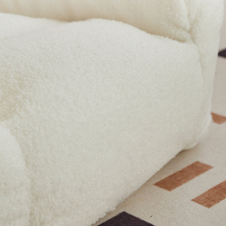 Contemporary Creative Kids Square Cute Ear Sherpa Fabric EPS Sofa Armrest Backrest Storage Pocket For Living Room
