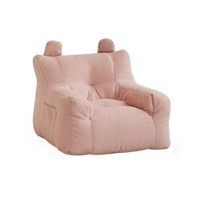 Contemporary Creative Kids Square Cute Ear Sherpa Fabric EPS Sofa Armrest Backrest Storage Pocket For Living Room